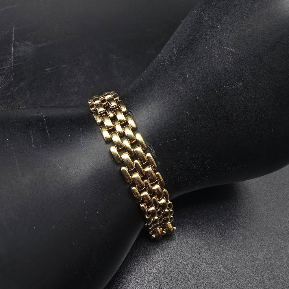 Avon 1996 Brick Chain Bracelet Gold Tone Vintage Costume Jewelry